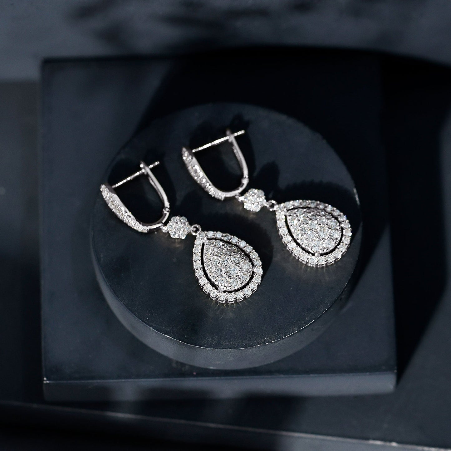 Certified Moissanite Bridal Drop Earrings For Wedding