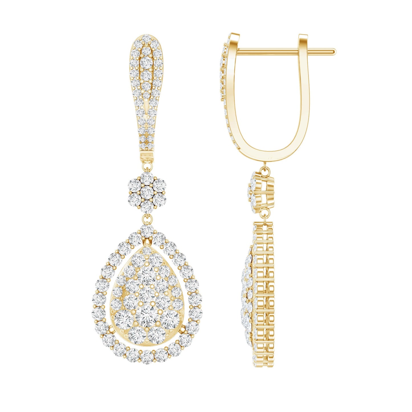 Certified Moissanite Bridal Drop Earrings For Wedding