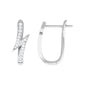Natural Diamond Lightning Bolt Earrings with Latch Back