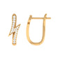 Natural Diamond Lightning Bolt Earrings with Latch Back