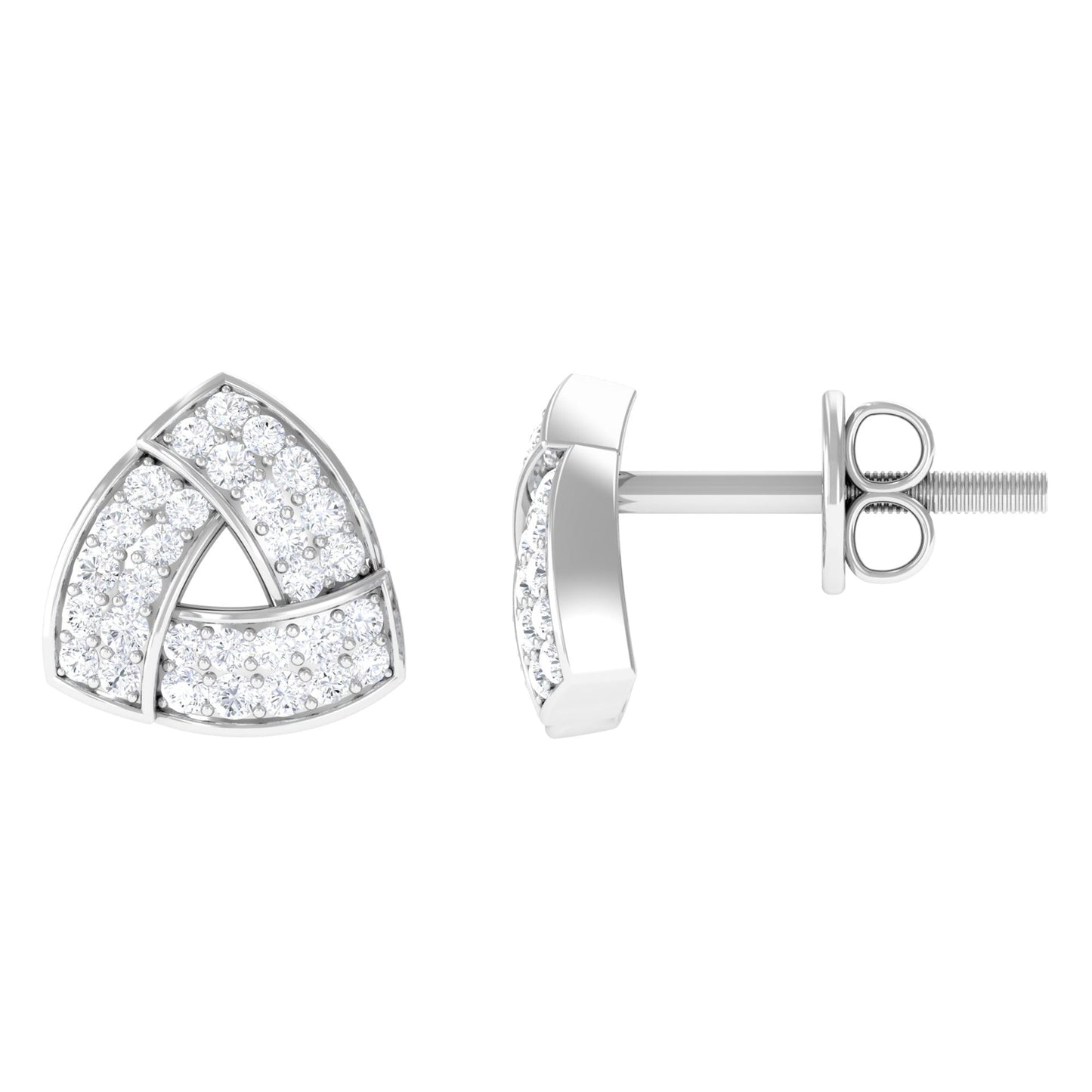 Minimal Diamond Triangle Earrings with Screw Back