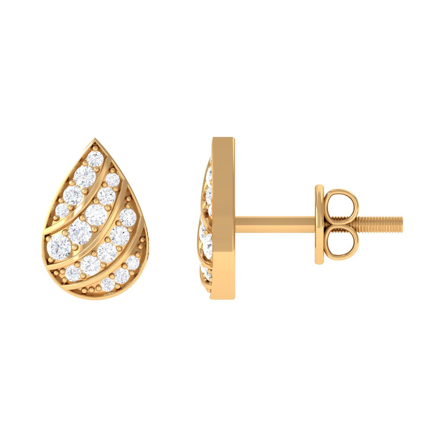 Certified Diamond Teardrop Stud Earrings For Her