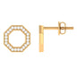 Certified Real Diamond Geometric Earrings with Screw Back