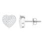 Natural Diamond Heart Earrings with Screw Back