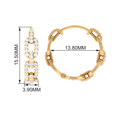 Classic Diamond Hinged Hoop Earrings