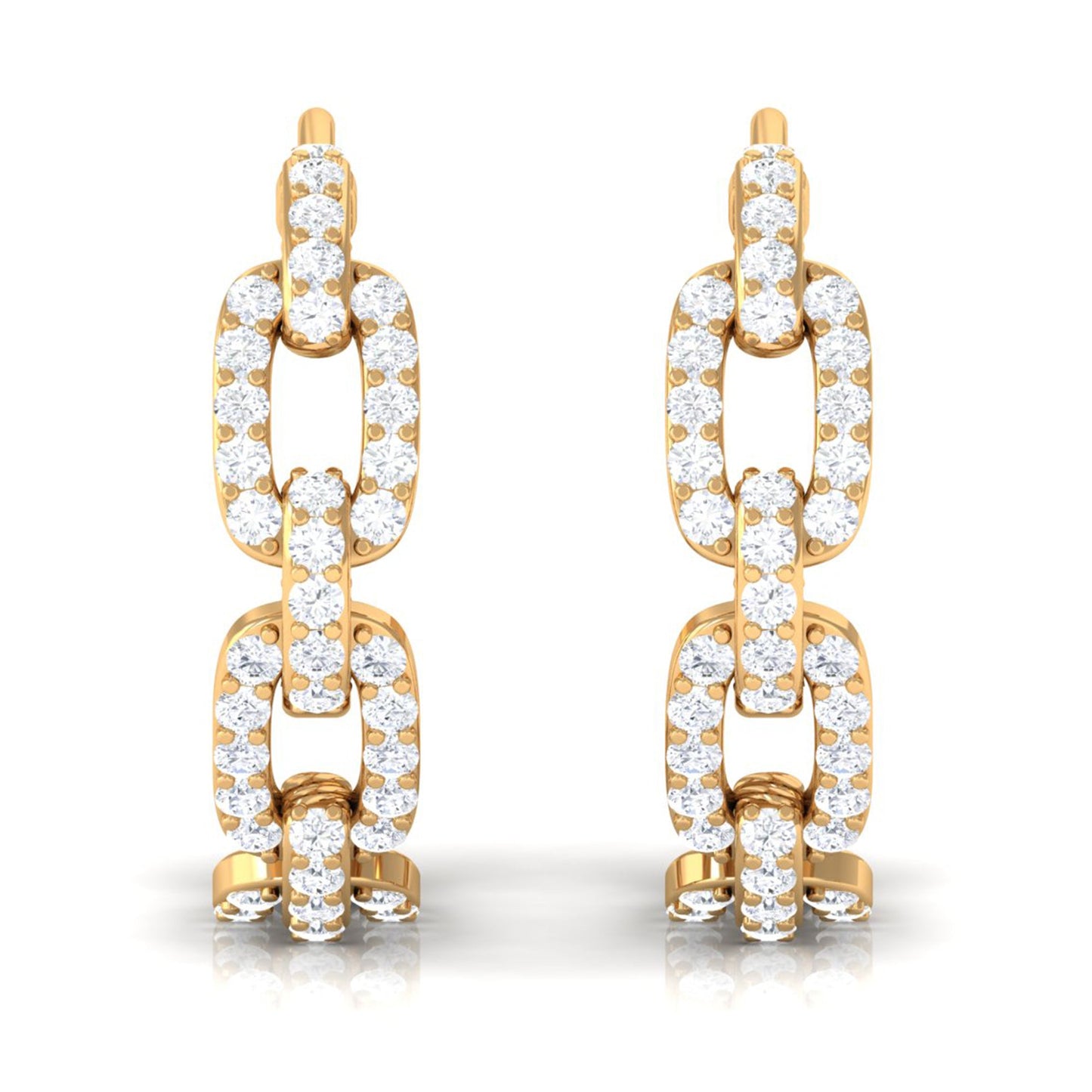 Classic Diamond Hinged Hoop Earrings