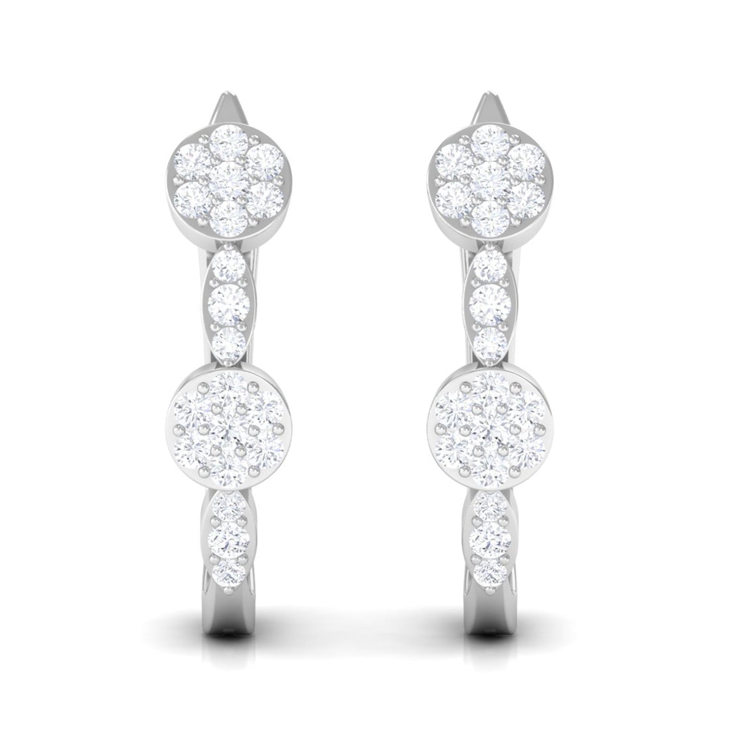 Natural Diamond Classic U Hoop Earrings