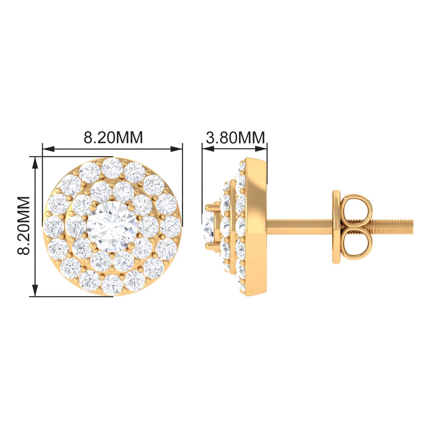 Natural Diamond Cluster Earrings with Certificate