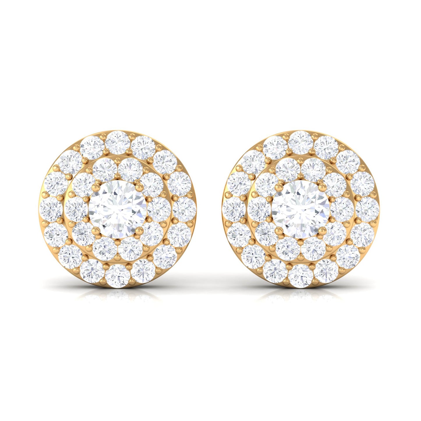 Natural Diamond Cluster Earrings with Certificate