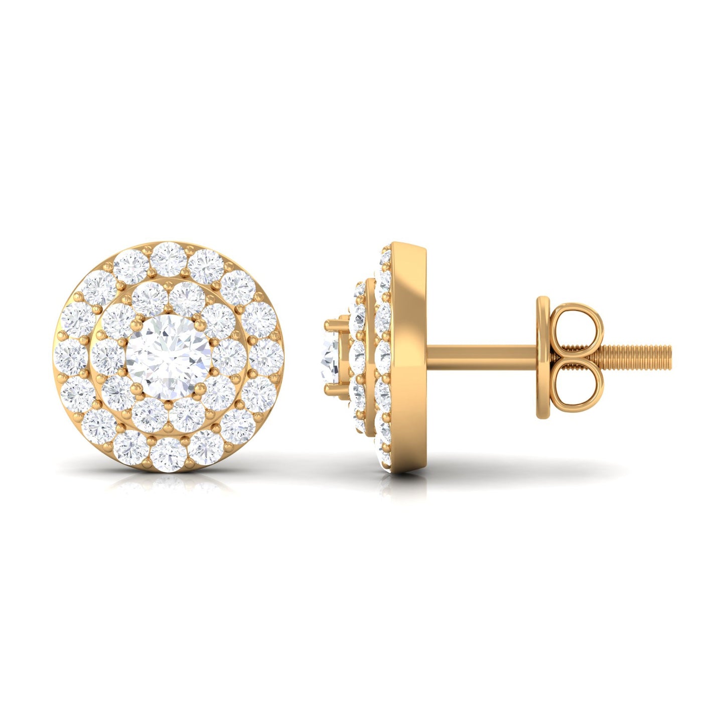 Natural Diamond Cluster Earrings with Certificate