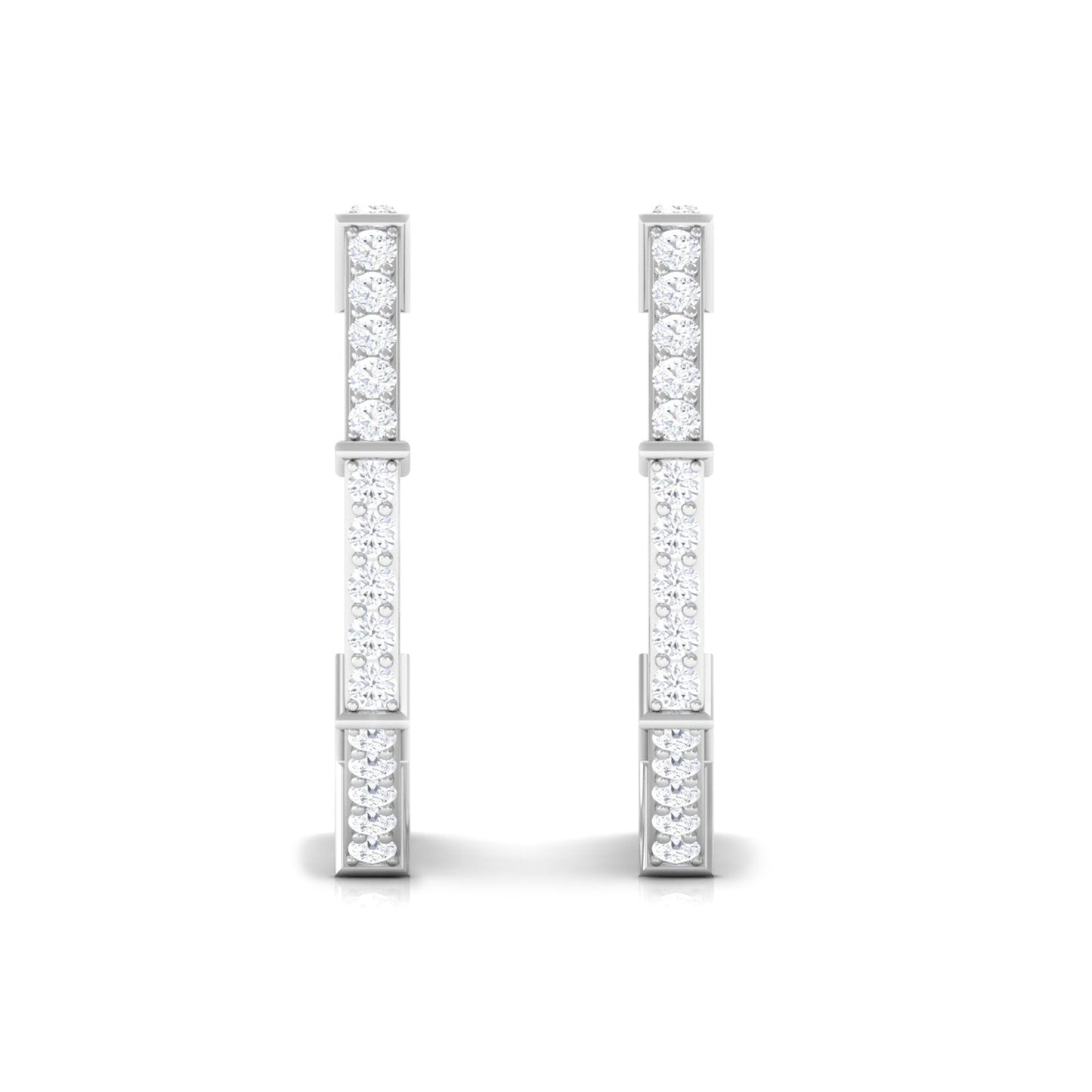 Art Deco Inspired Diamond Half Hoop Earrings