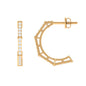 Art Deco Inspired Diamond Half Hoop Earrings
