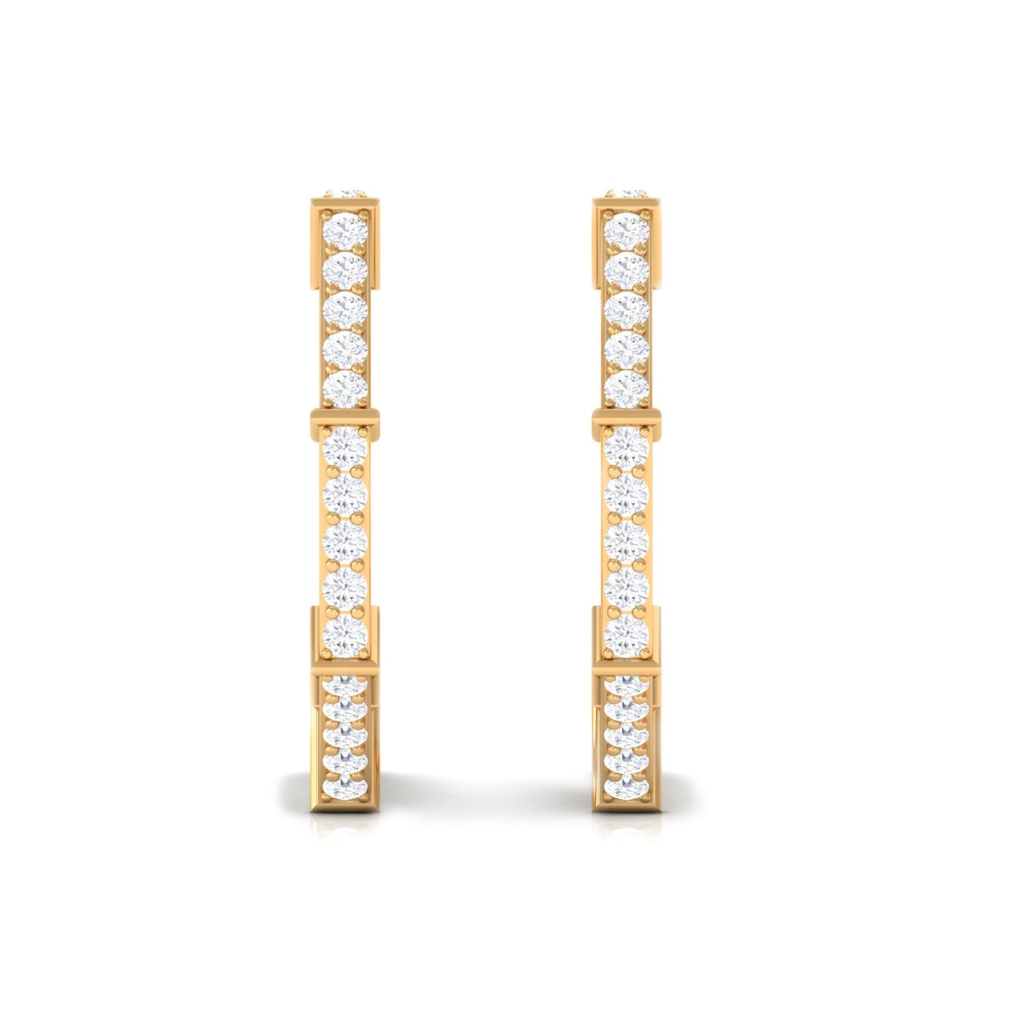 Art Deco Inspired Diamond Half Hoop Earrings