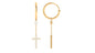 Genuine Diamond Cross Drop Earrings with Hinged Hoop
