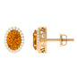 2.2 Carat Citrine and Diamond Halo Stud Earrings