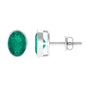 1.4 Carat Bezel Set Oval Cut Emerald Solitaire Stud Earrings