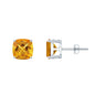 4.4 CT Cushion Cut Citrine Solitaire Stud Earrings