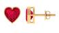 4 Carat Heart Shape Lab Grown Ruby Stud Earrings for Women