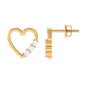 Diamond Heart Shape Stud Earring for Women