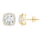Round Cut Moissanite Classic Halo Stud Earrings