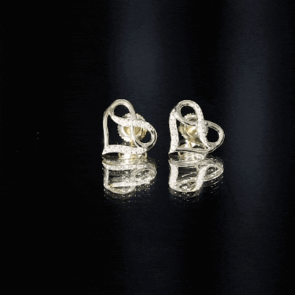 Moissanite Infinity and Heart Stud Earrings