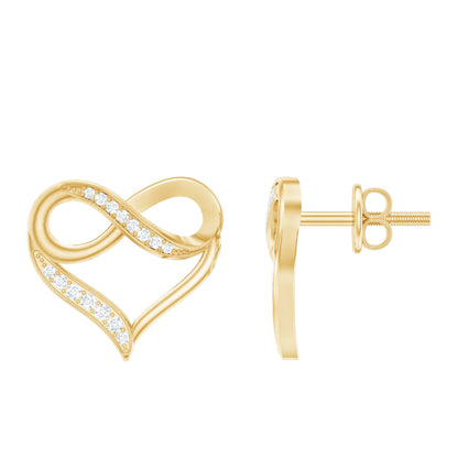 Moissanite Infinity and Heart Stud Earrings