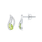 Natural Peridot Leaf Earrings with Diamond for Women