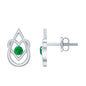 Real Emerald Teardrop and Heart Stud Earrings