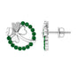 Genuine Emerald Clover Stud Earrings for Women
