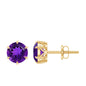 Natural 2.4 Carat Amethyst Solitaire Stud Earrings with Certificate