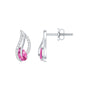 Natural Pink Tourmaline Leaf Earrings with Diamond