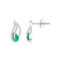 Genuine Emerald Leaf Earrings with Diamond
