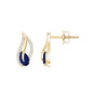 Nature Inspired Blue Sapphire Diamond Leaf Earrings