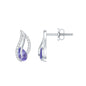 Pear Shape Tanzanite and Diamond Leaf Stud Earrings