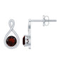 0.6 Carat Round Shaped Garnet Infinity Stud Earrings