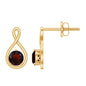 0.6 Carat Round Shaped Garnet Infinity Stud Earrings