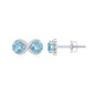 Real Aquamarine Infinity Stud Earrings