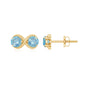 Real Aquamarine Infinity Stud Earrings