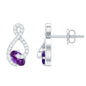 Amethyst Infinity Stud Earrings with Diamond