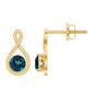 1.2 Carat London Blue Topaz Solitaire Infinity Stud Earrings