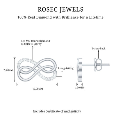 Diamond Twin Infinity Stud Earring