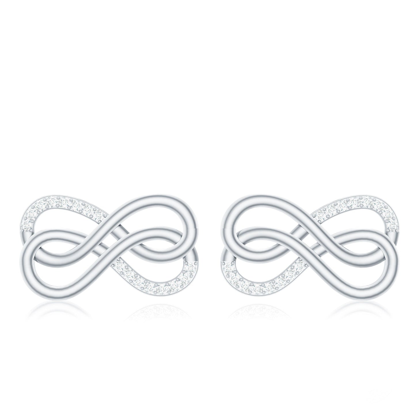 Diamond Twin Infinity Stud Earring
