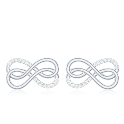 Diamond Twin Infinity Stud Earring