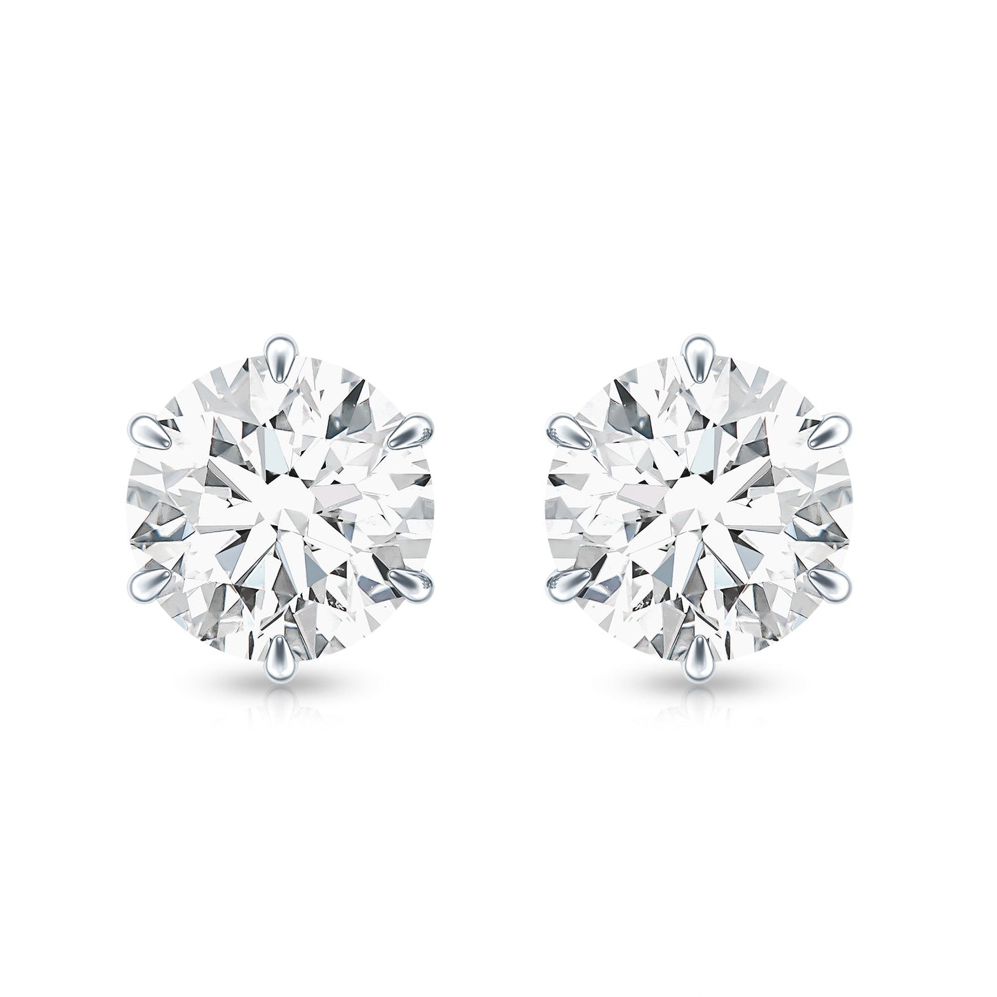 Claw Set Moissanite Solitaire Stud Earrings with Screw Backs