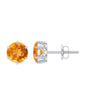 2.4 Carat Claw Set Citrine Solitaire Stud Earrings