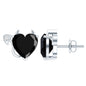 Certified Lab Grown Black Diamond Gothic Stud Earrings with Diamond