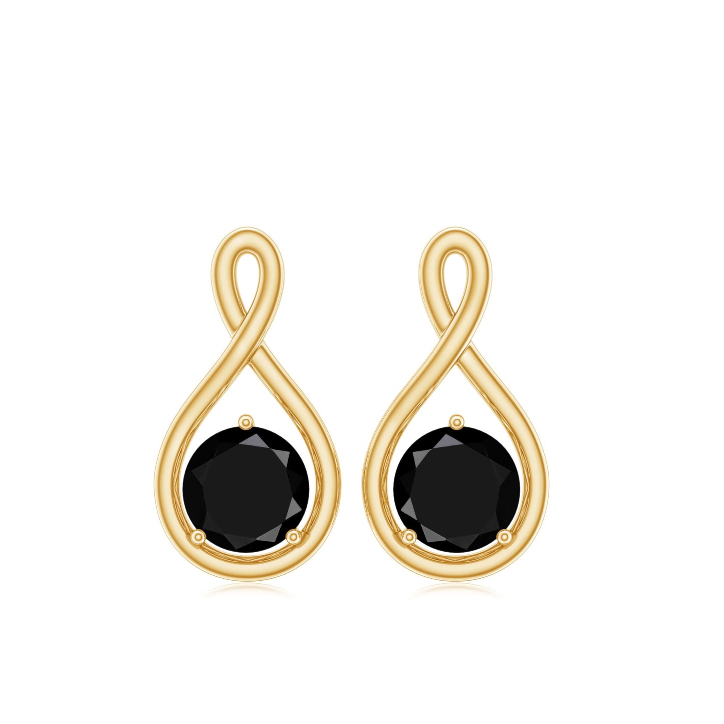 1.6 Carat Solitaire Lab Created Black Diamond Infinity Stud Earrings