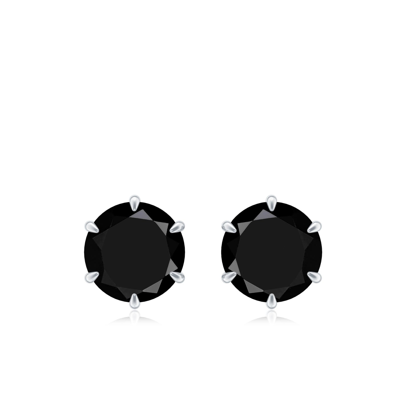 Natural Black Onyx December Birthstone Earrings with Screw Back