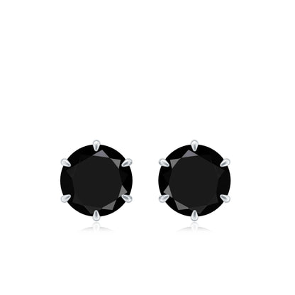 Natural Black Onyx December Birthstone Earrings with Screw Back