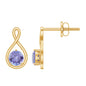 1 Carat Round Shape Tanzanite Infinity Stud Earrings for Women